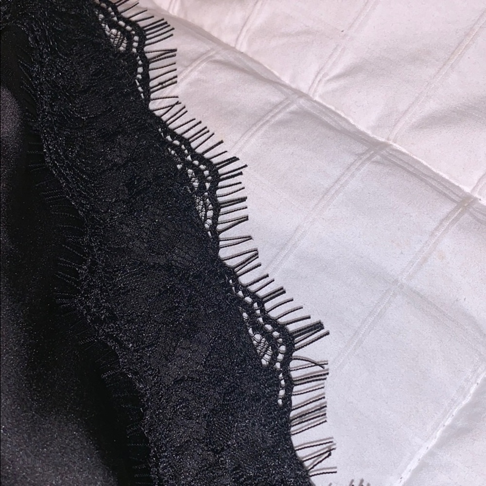 silk, black woven cami top